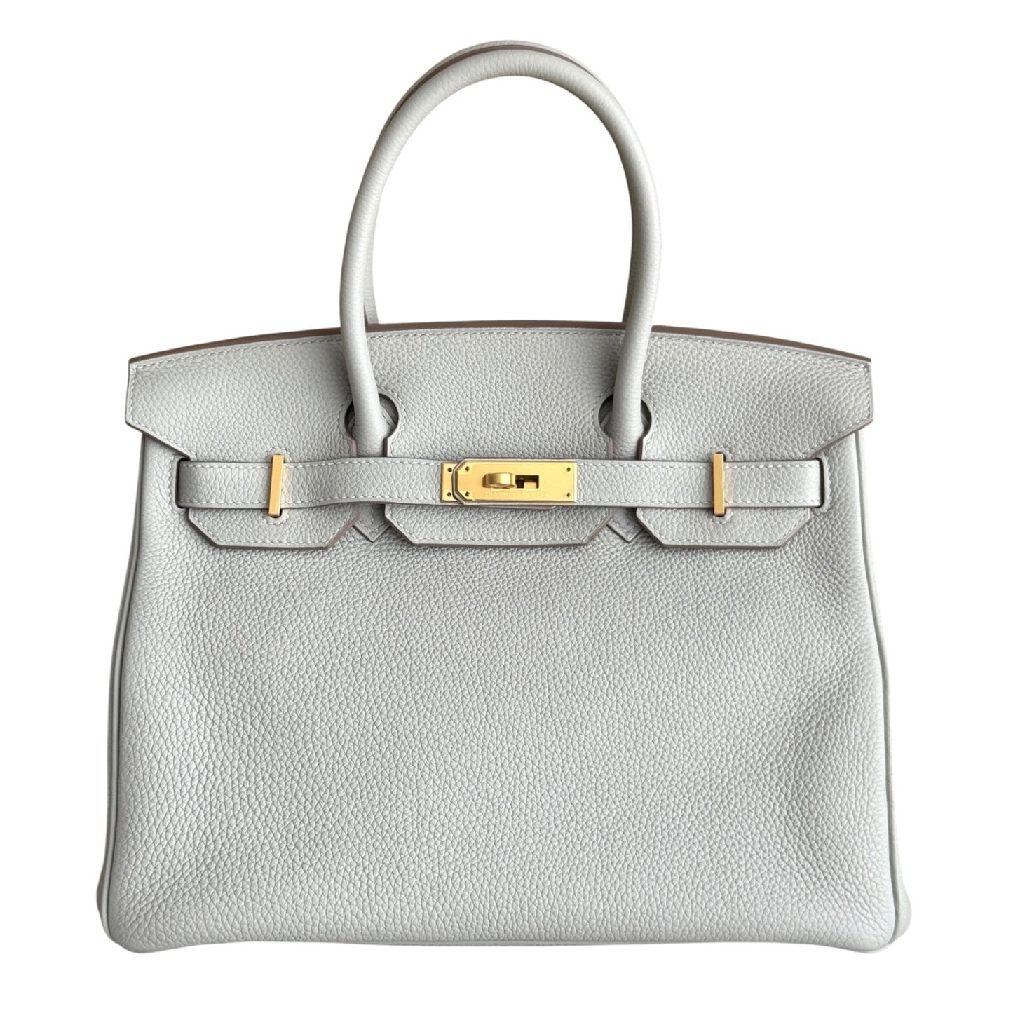 Hermes Birkin 30 Gris Perle Pearl Gray Togo Leather Gold Hardware Handbag Rare
