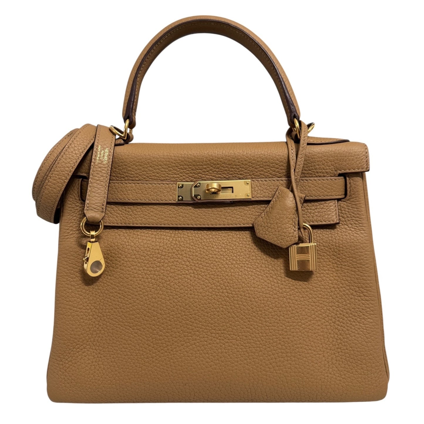 Hermes Kelly 28 Biscuit Tan Togo Leather Gold Hardware RARE