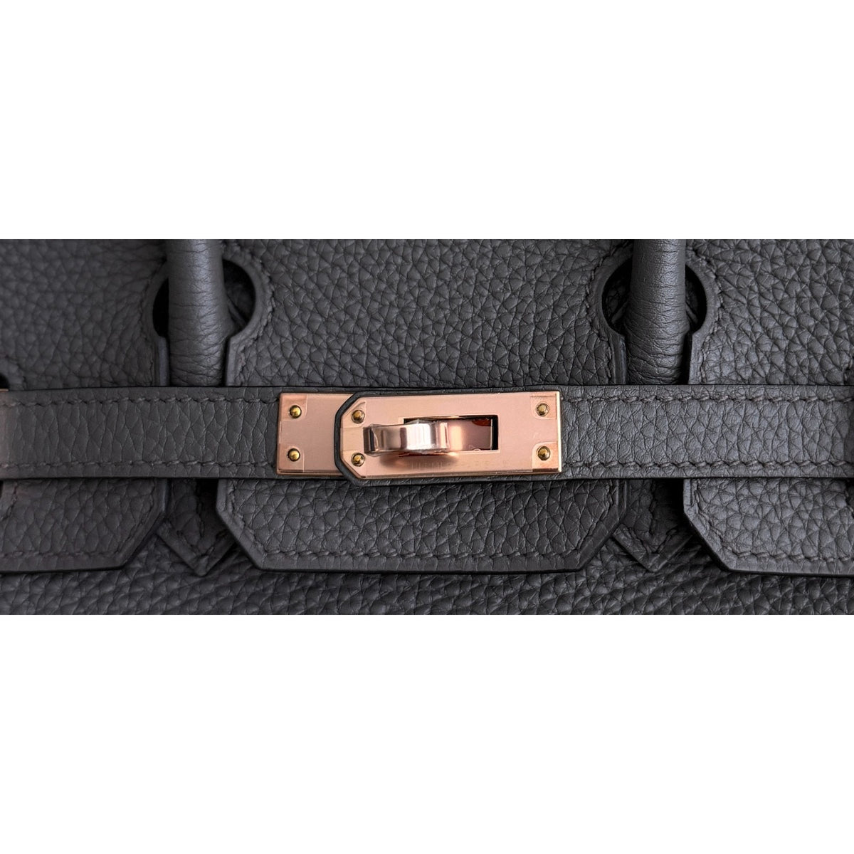 Hermes Birkin 25 Etain Gris Gray Togo Leather Rose Gold Hardware RARE