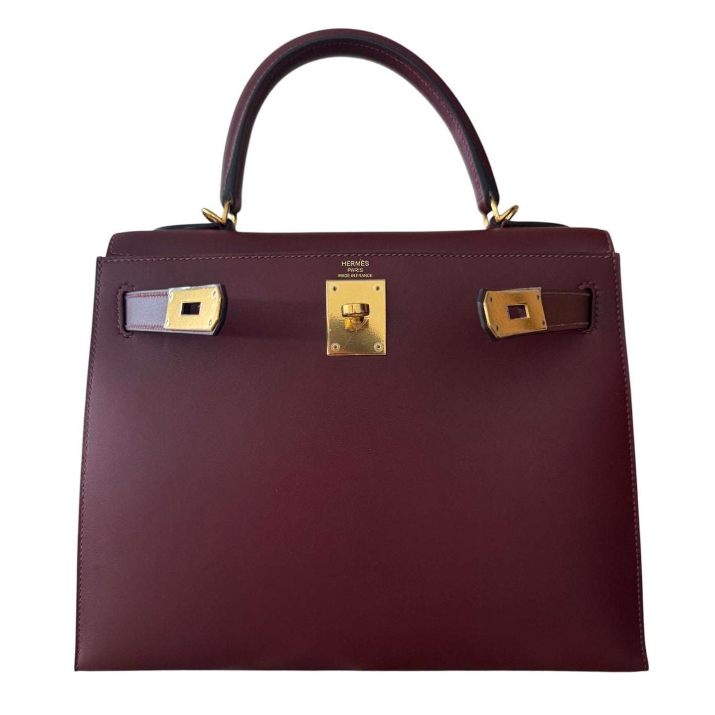 Hermes Kelly 28 Sellier Rouge H Red Sombrero Leather Gold Hardware RARE