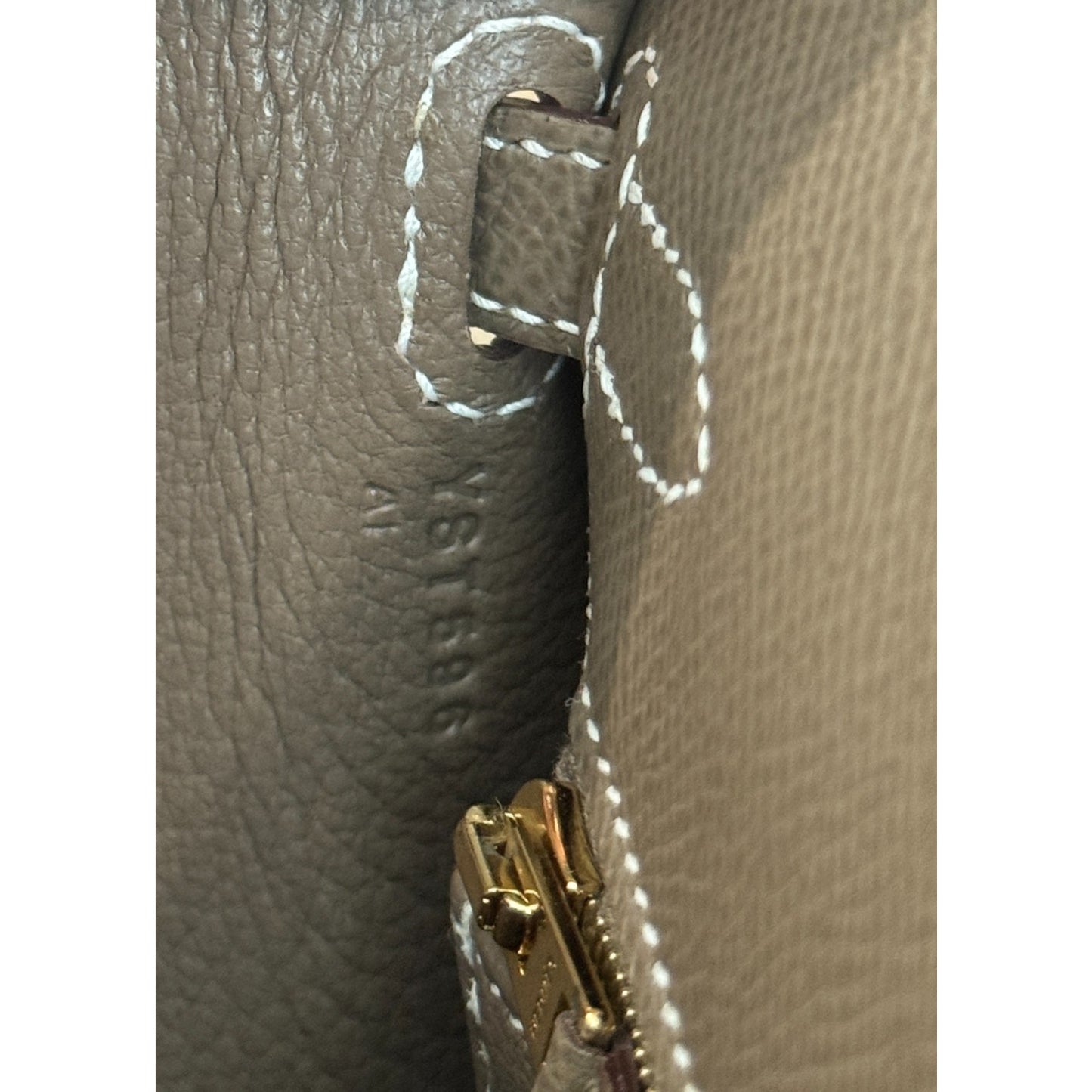 Hermes Kelly 25 Sellier Etoupe Gray Epsom Leather Gold Hardware