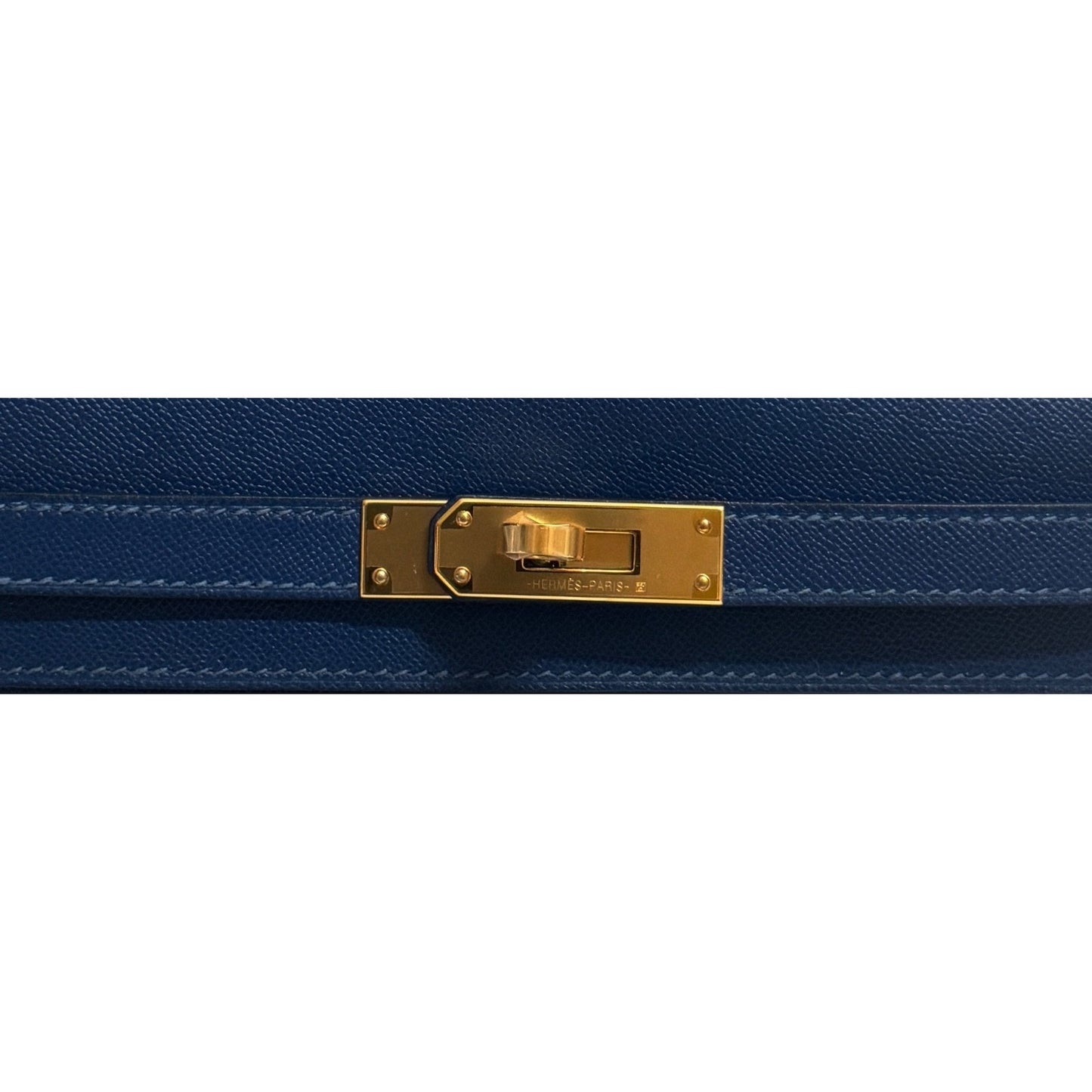 Hermès Kelly Elan Deep Blue Madame Leather Gold Hardware Clutch Shoulder Bag