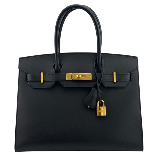 Hermes Birkin 30 Sellier Black Noir Madame Leather Gold Hardware RARE