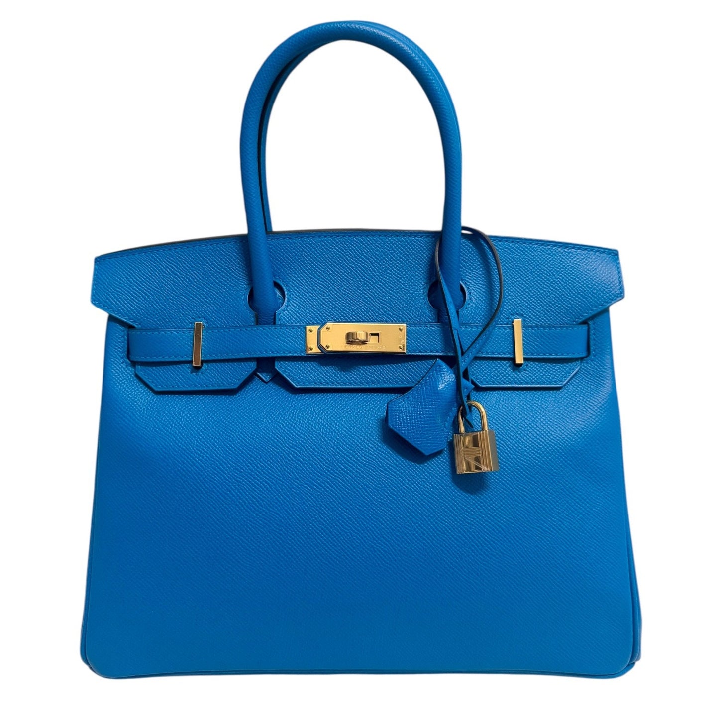 Hermes Birkin 30 Blue Zanzibar Bleu Epsom Leather Gold Hardware