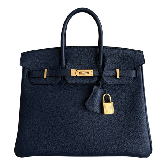 Hermes Birkin 25 Blue Abysse Dark Blue Togo Leather Gold Hardware RARE