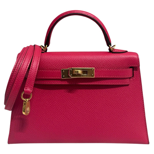 Hermes Kelly Mini 20 Rose Extreme Pink Epsom Leather Gold Hardware