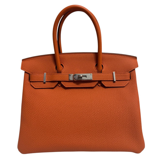 Hermes Birkin 30 Orange Togo Leather Palladium Hardware
