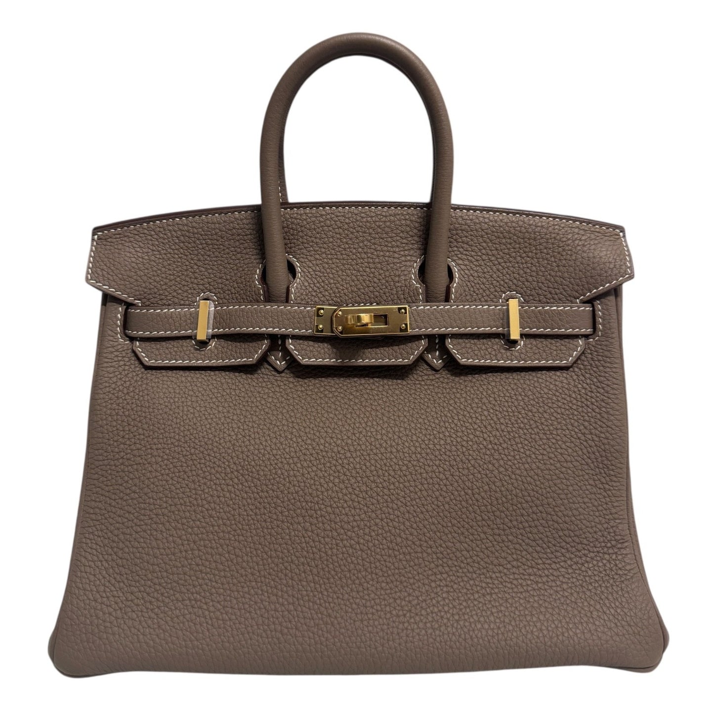 Hermes Birkin 25 Etoupe Gray Togo Leather Gold Hardware Handbag