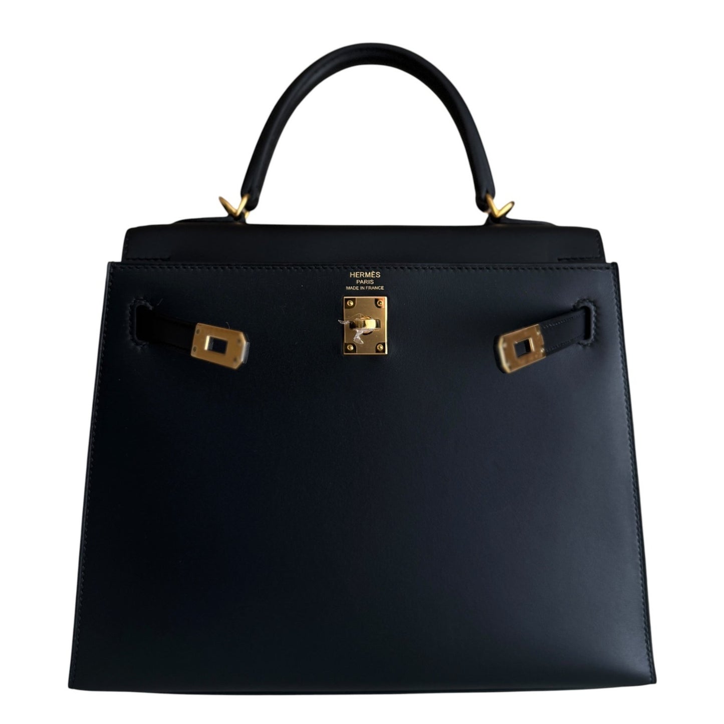 Hermes Kelly 25 Sellier Black Noir Sombrero Leather Gold Hardware RARE