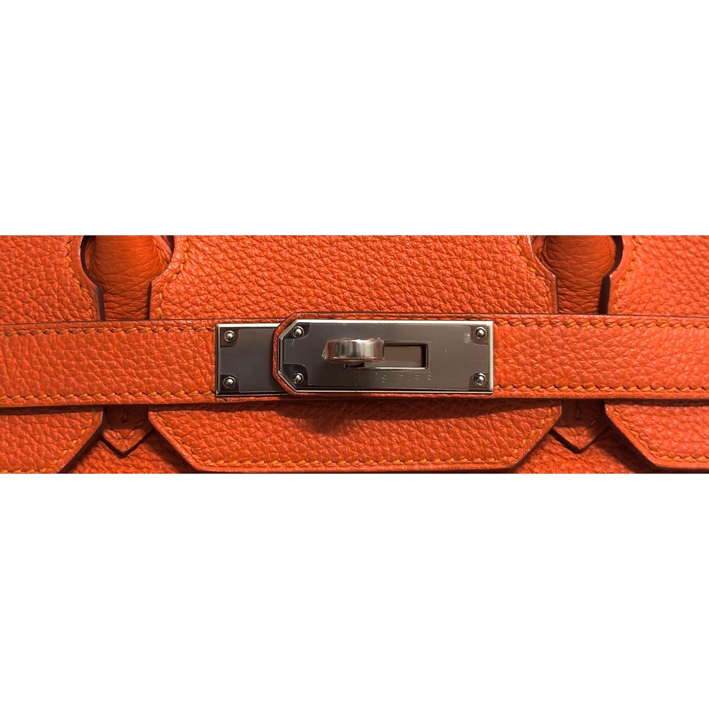 Hermes Birkin 30 Orange Feu Togo Leather Palladium Hardware
