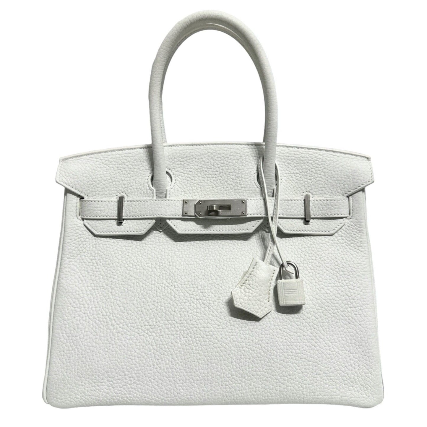 Hermes Birkin 30 Special Order White & Lime Leather Brushed Palladium Hardware