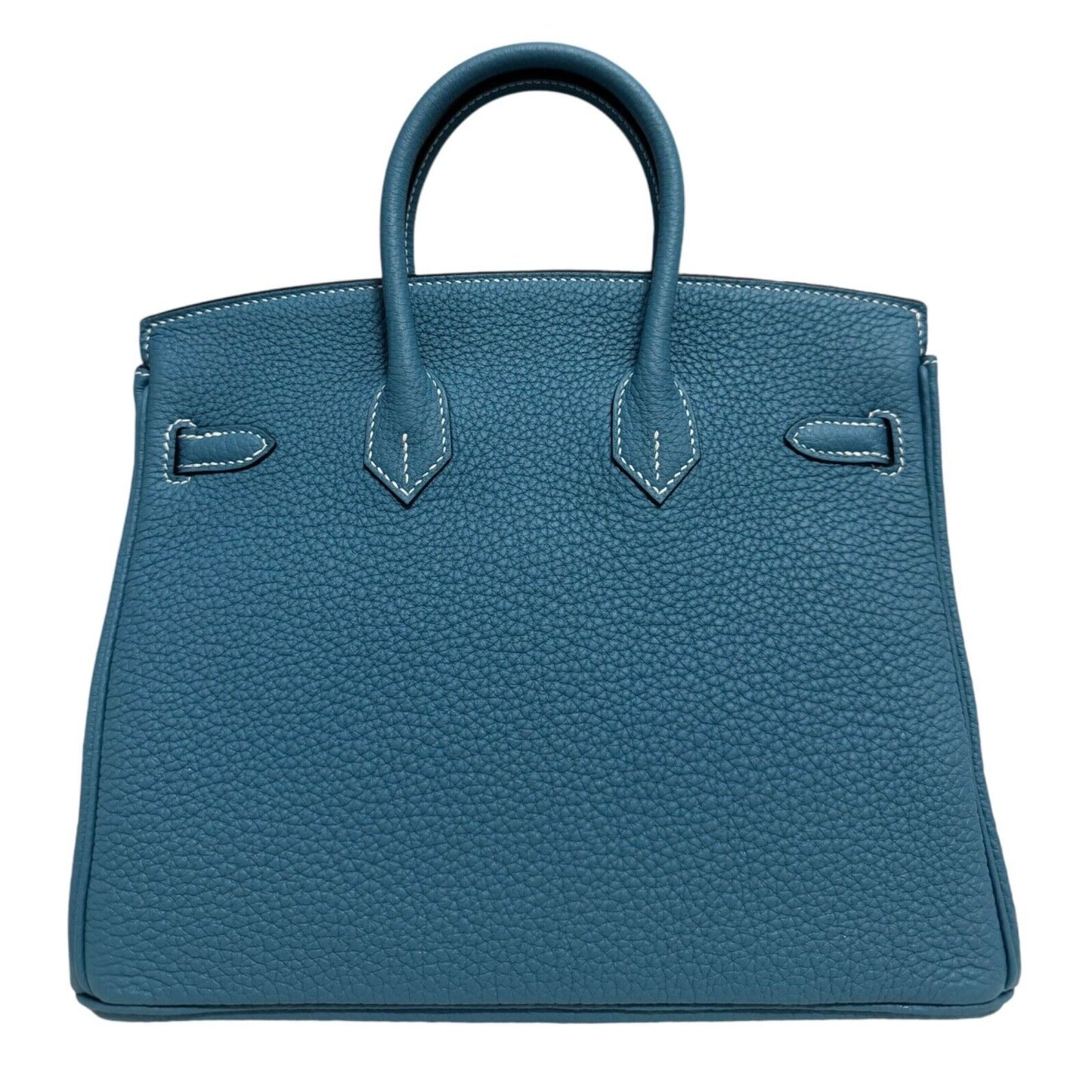 Hermes Birkin 25 Blue Jean Togo Leather Gold Hardware Handbag 2024