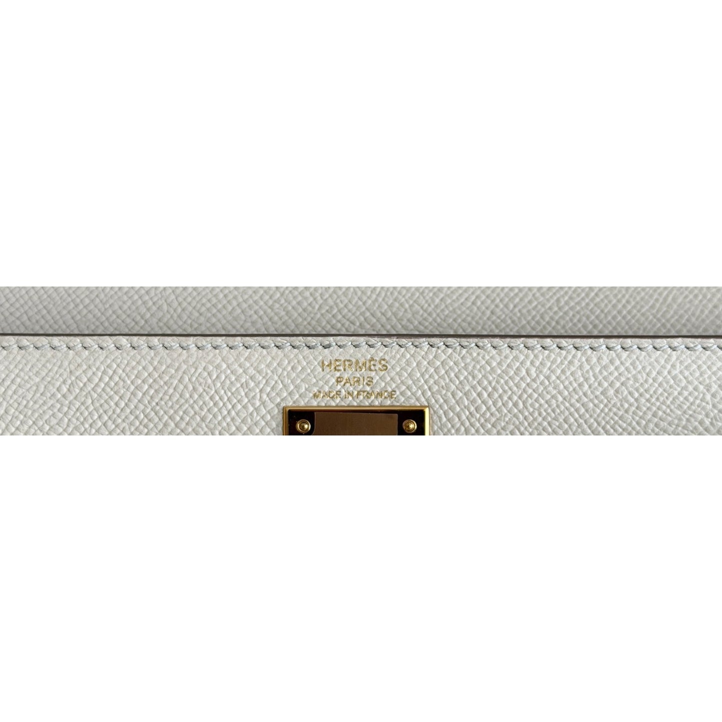 Hermes Kelly 28 Sellier Craie Cream White Epsom Leather Gold Hardware