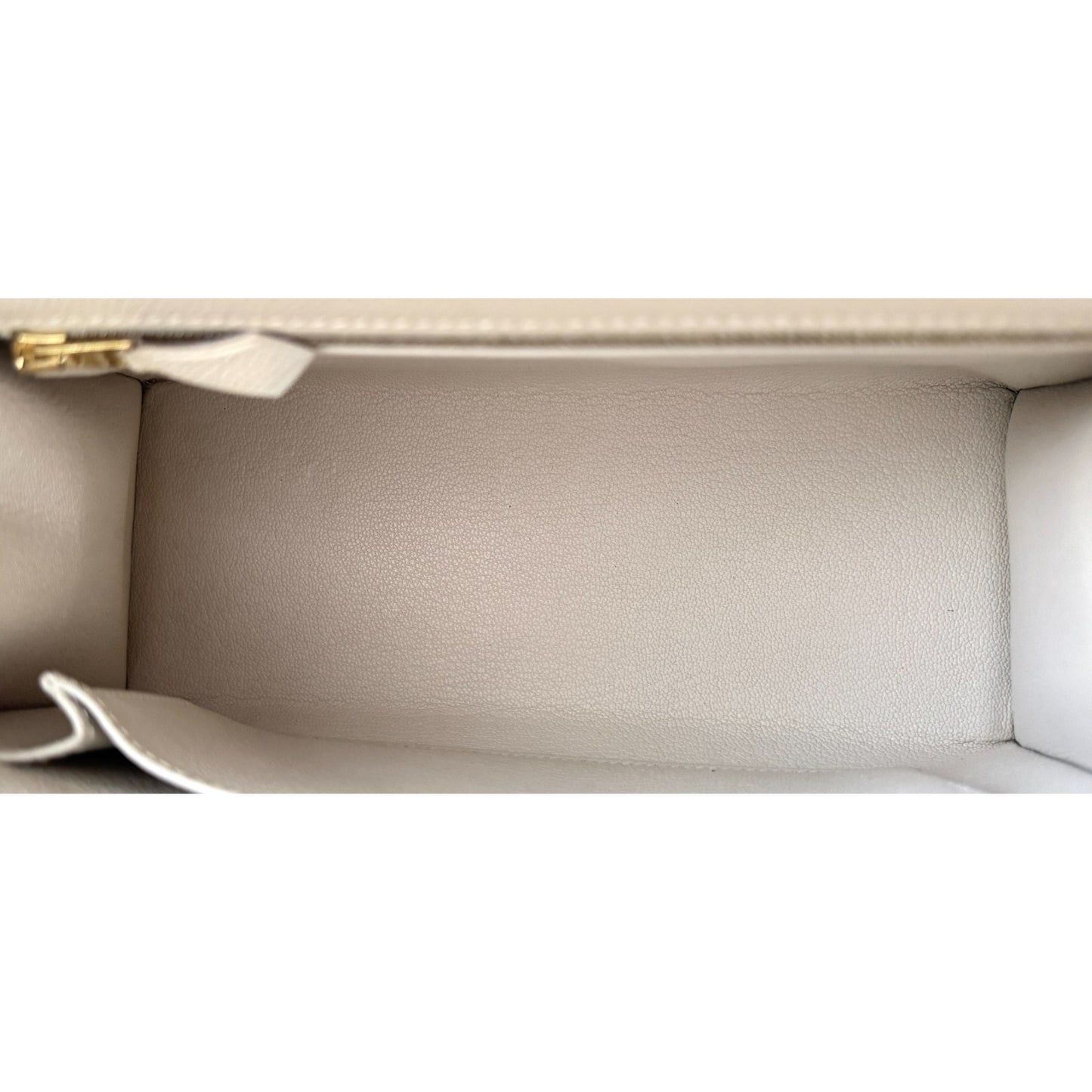 Hermes Kelly 25 Sellier Craie White Epsom Leather Gold Hardware