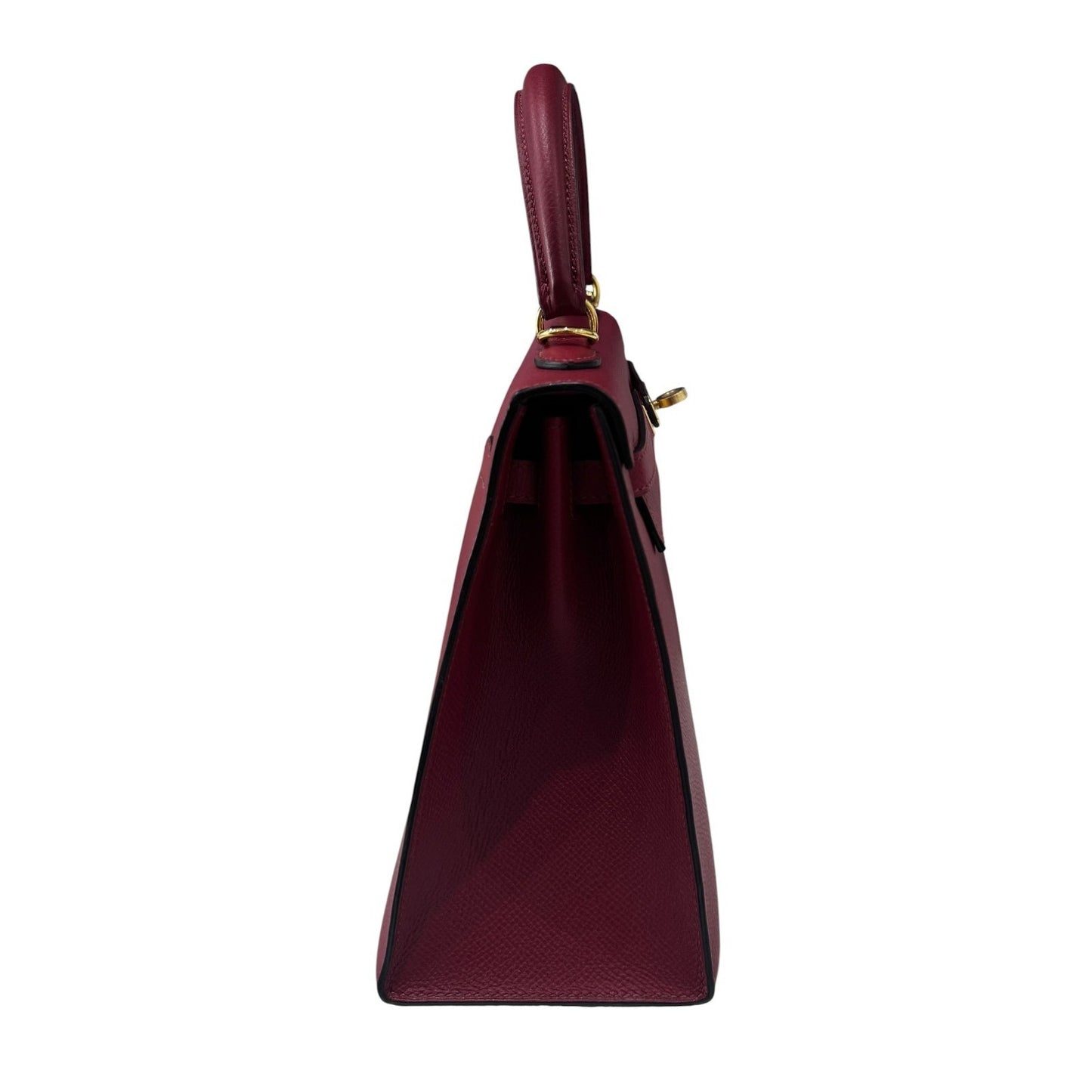 Hermes Kelly 25 Sellier Rouge Grenat Red Epsom Leather Gold Hardware RARE