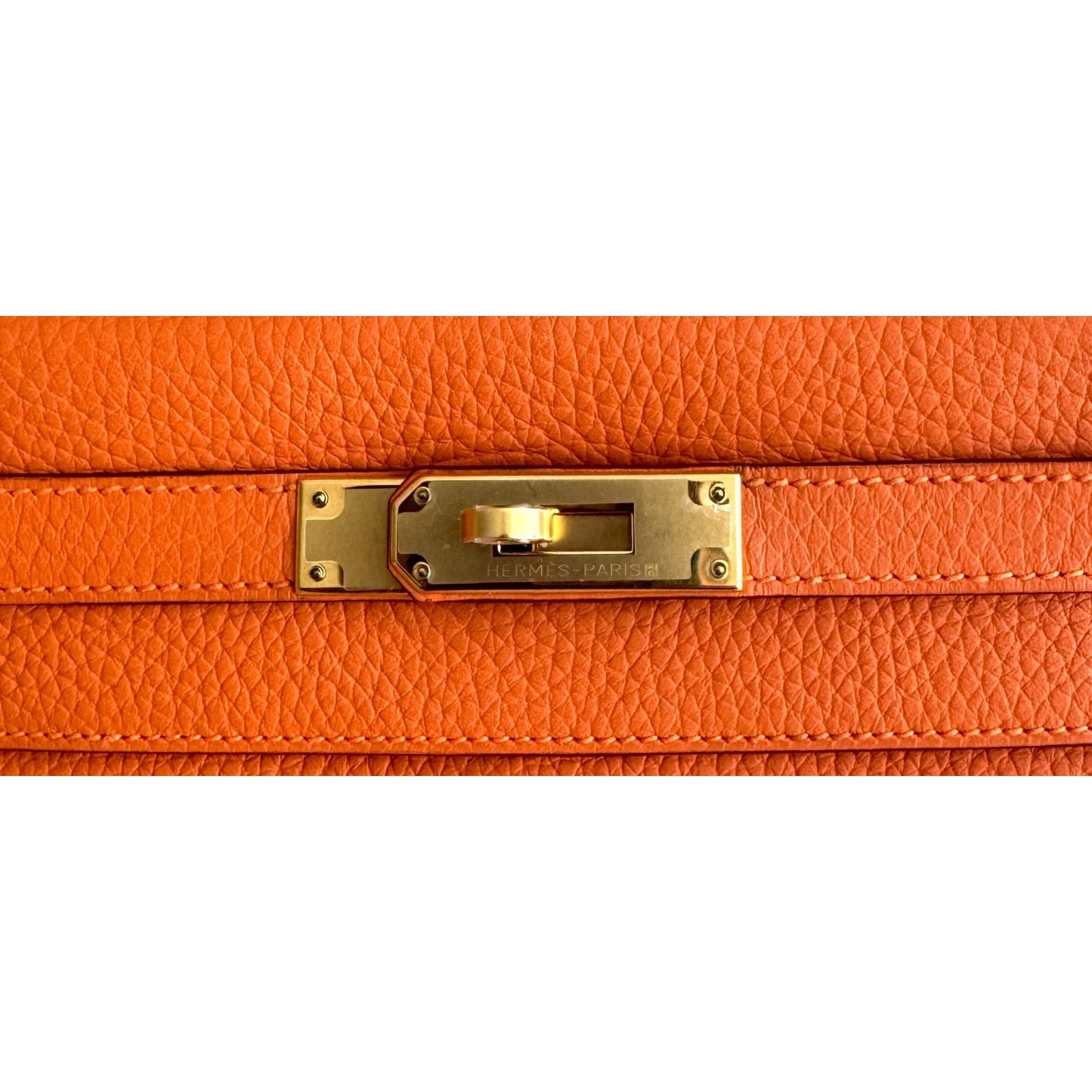 Hermes Kelly 28 Retourne Orange Togo Leather Gold Hardware