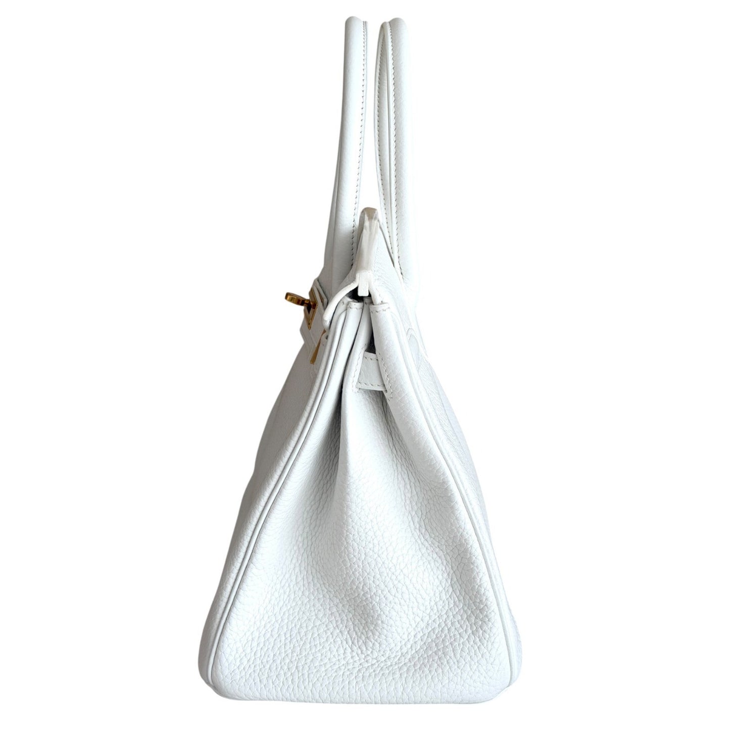 Hermes Birkin 30 White Blanc Togo Leather Gold Hardware Handbag