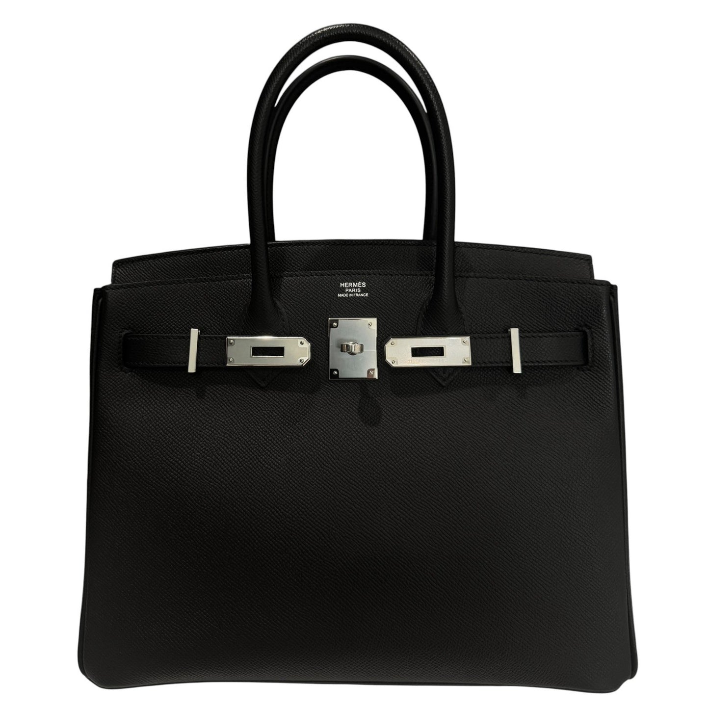 Hermes Birkin 30 Black Noir Epsom Leather Palladium Hardware RARE