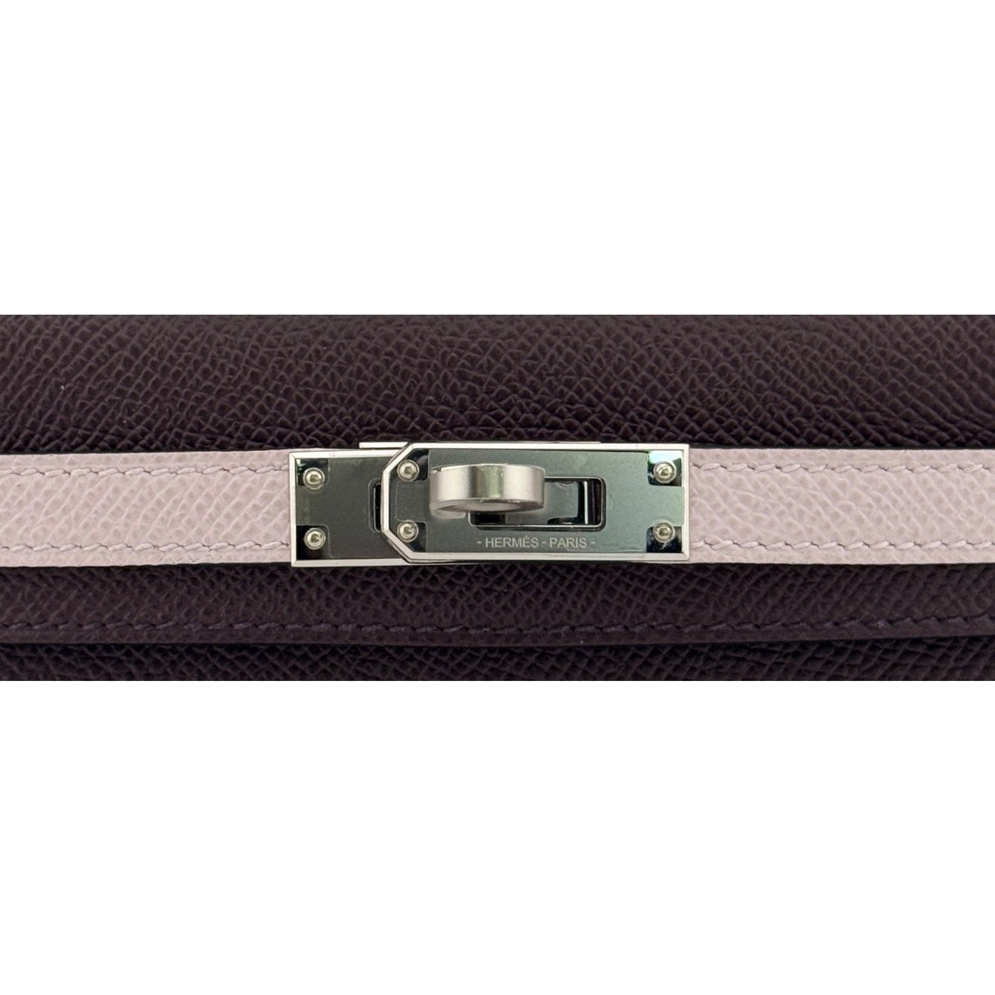 Hermes Kelly Mini 20 Tri Color Rouge Sellier Mauve Pale Black Epsom Palladium