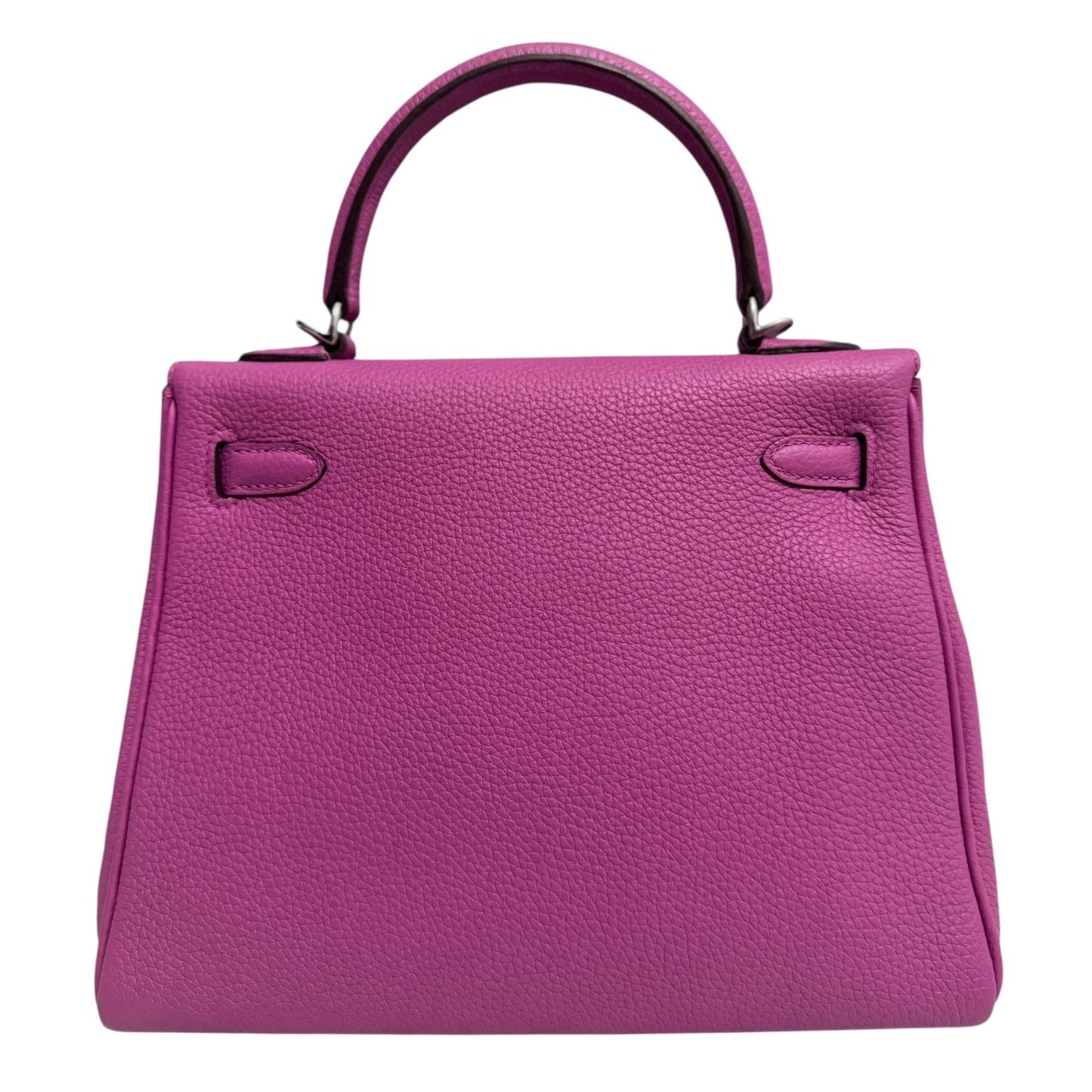 Hermes Kelly 25 Magnolia Pink Purple Togo Leather Palladium Hardware