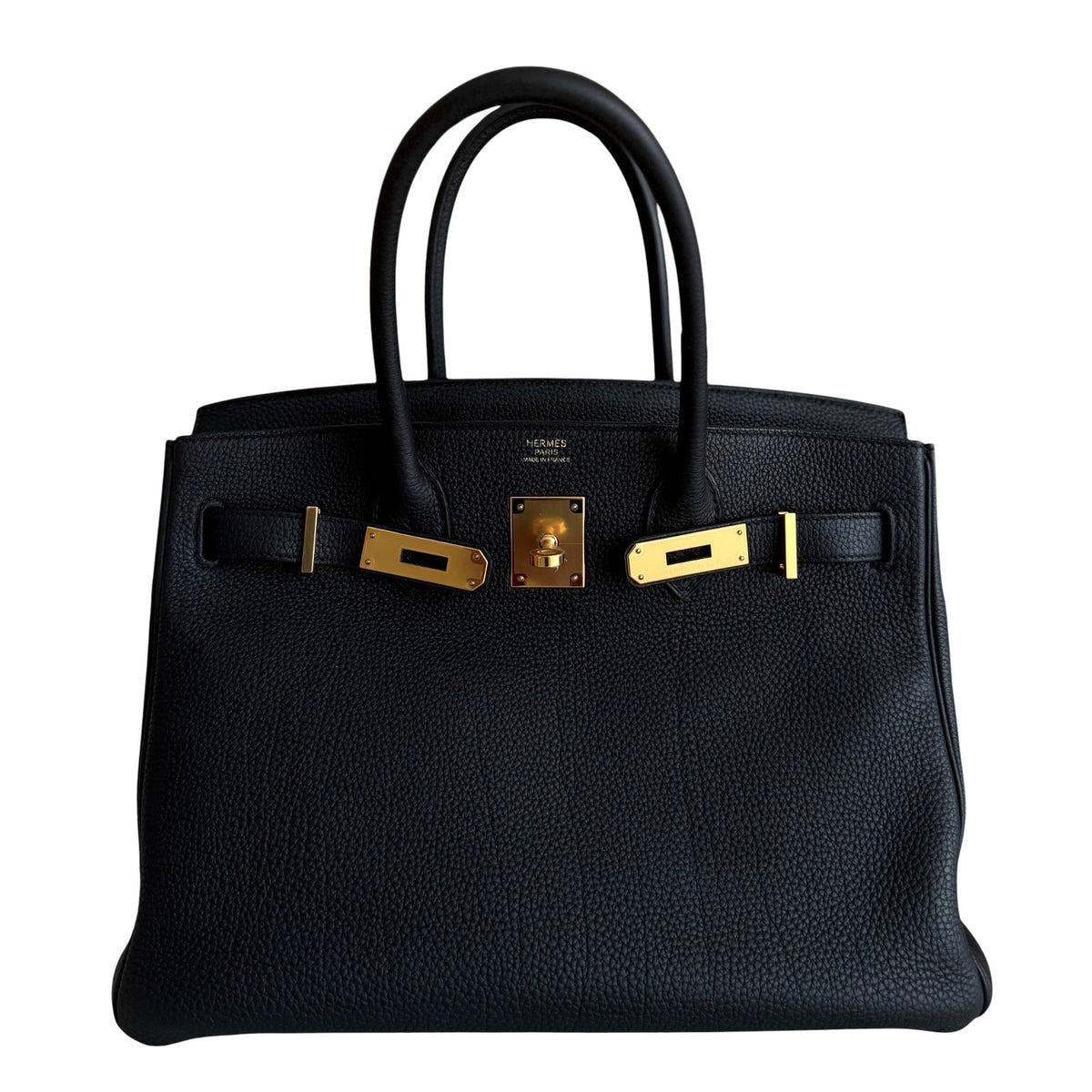 Hermes Birkin 30 Black Noir Togo Leather Gold Hardware Handbag