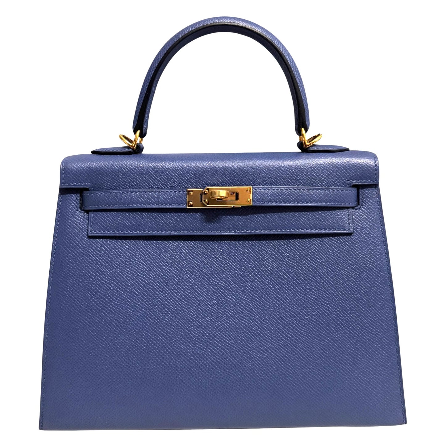 Hermes Kelly 25 Sellier Blue Brighton Epsom Gold Hardware RARE
