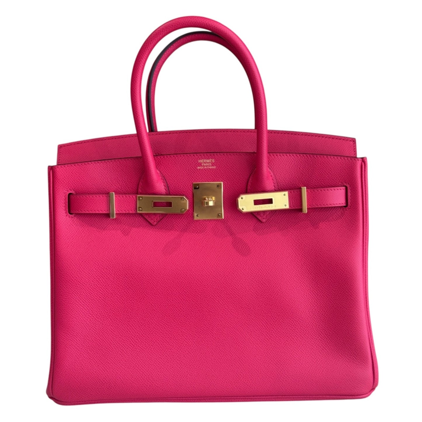 Hermes Birkin 30 Rose Extreme Pink Epsom Leather Gold Hardware Handbag RARE