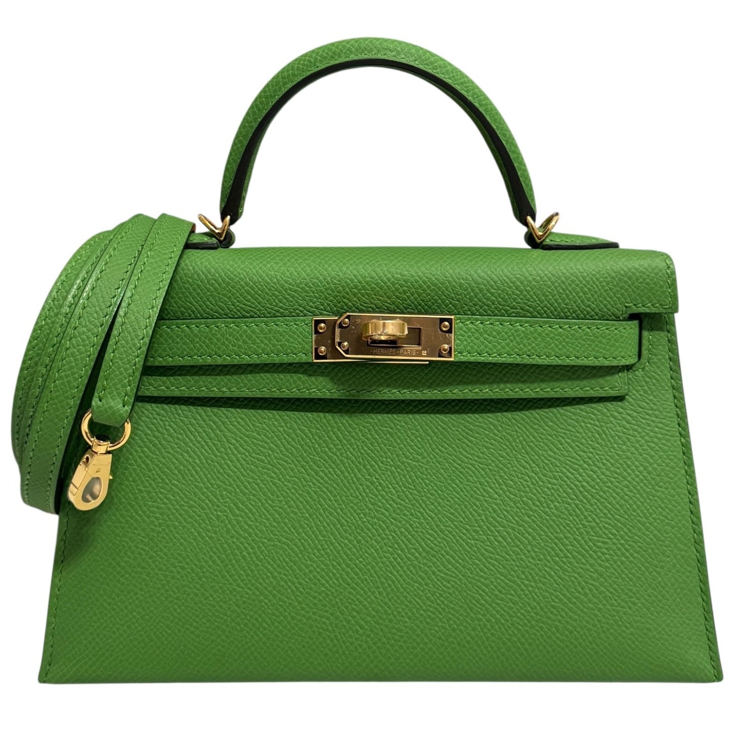 Hermes Kelly Mini 20 Vert Yucca Green Epsom Leather Gold Hardware RARE