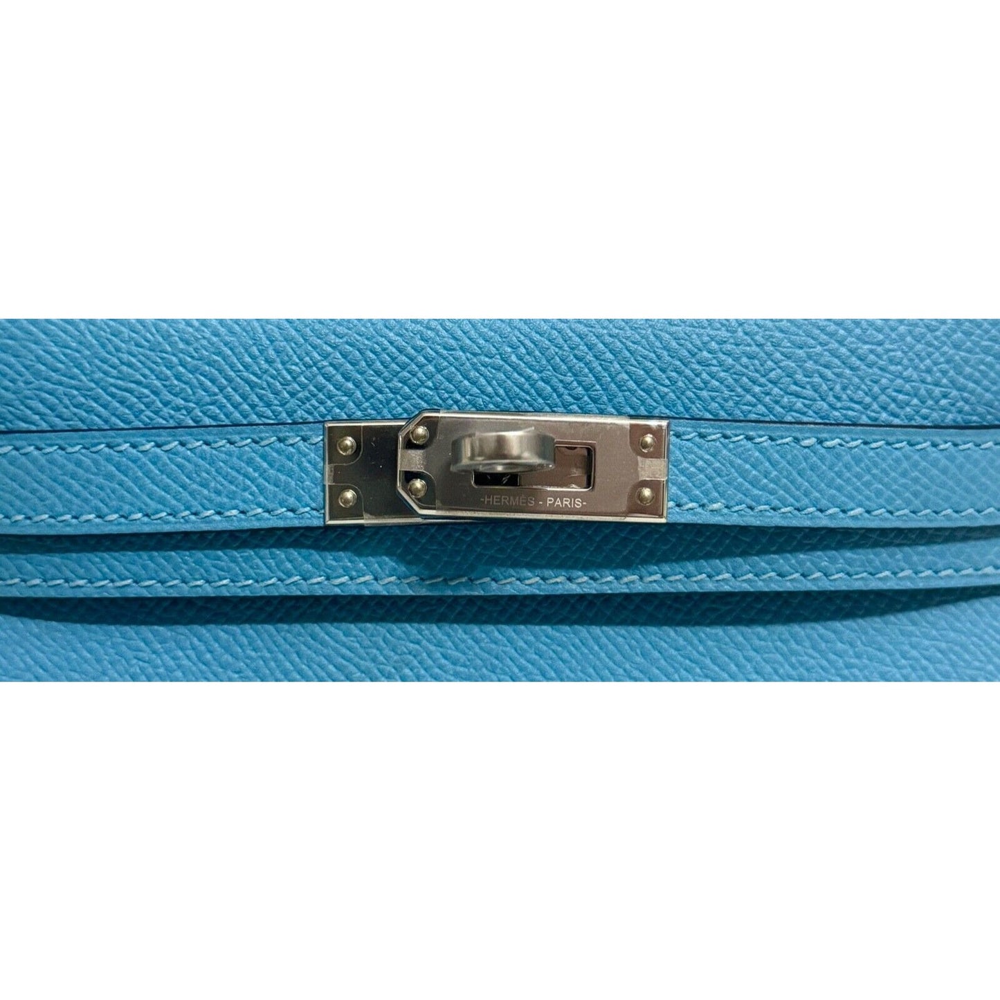 Hermes Kelly Mini 20 Bleu du Nord Blue Epsom Leather Palladium Hardware RARE