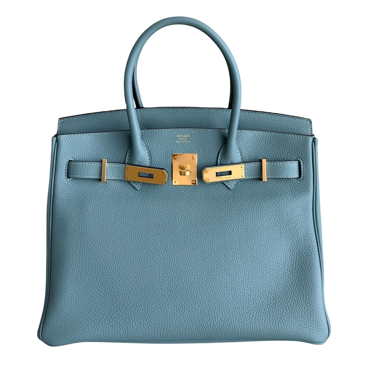 Hermes Birkin 30 Bleu Ciel Blue Togo Leather Gold Hardware RARE