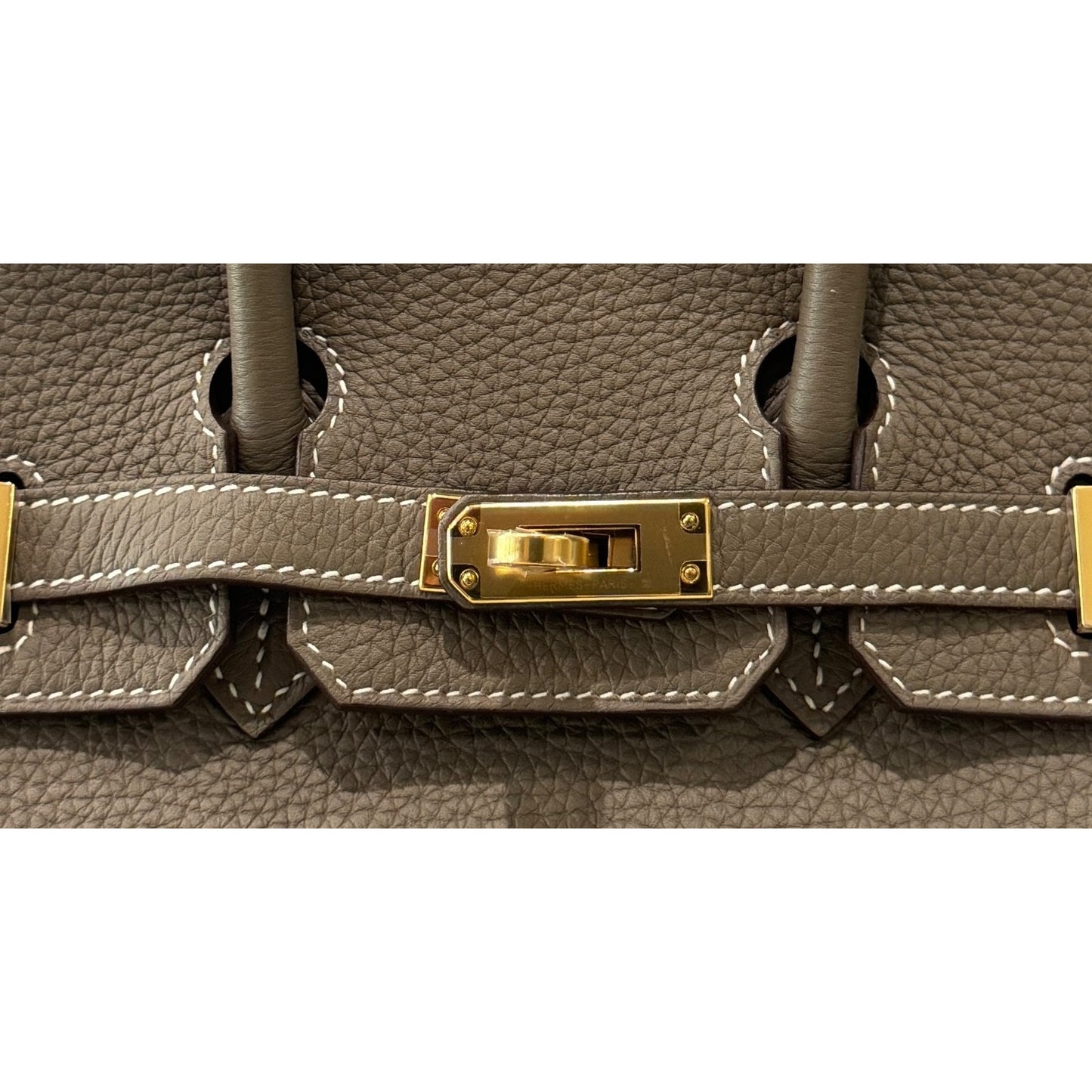 Hermes Birkin 25 Etoupe Gray Togo Leather Gold Hardware Handbag