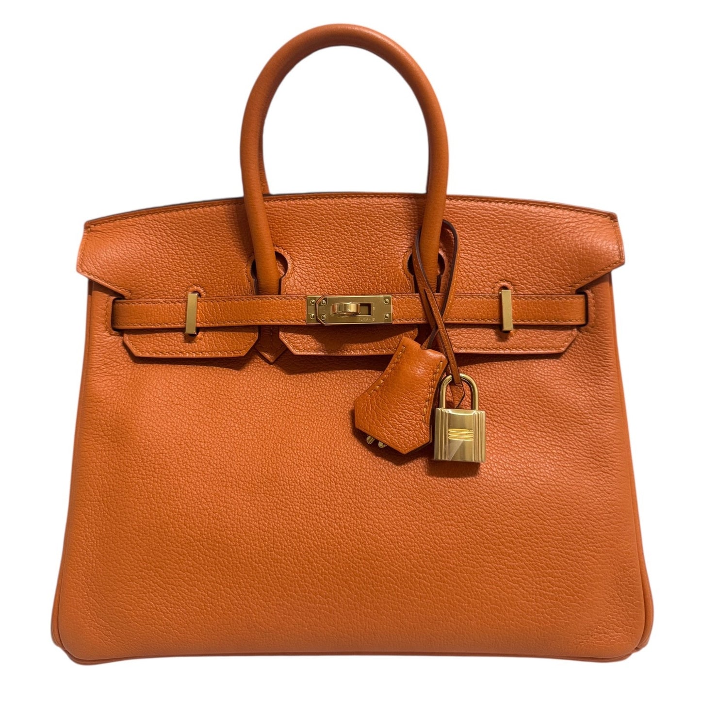 Hermes Birkin 25 Apricot Orange Leather Gold Hardware RARE