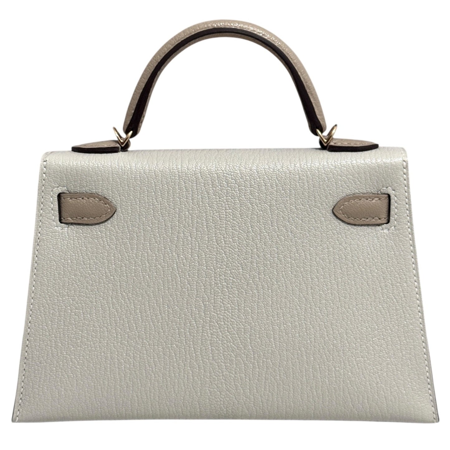 Hermes Kelly Mini 20 Special Order Gris Perle Tourterelle Chèvre Permabrass HWR