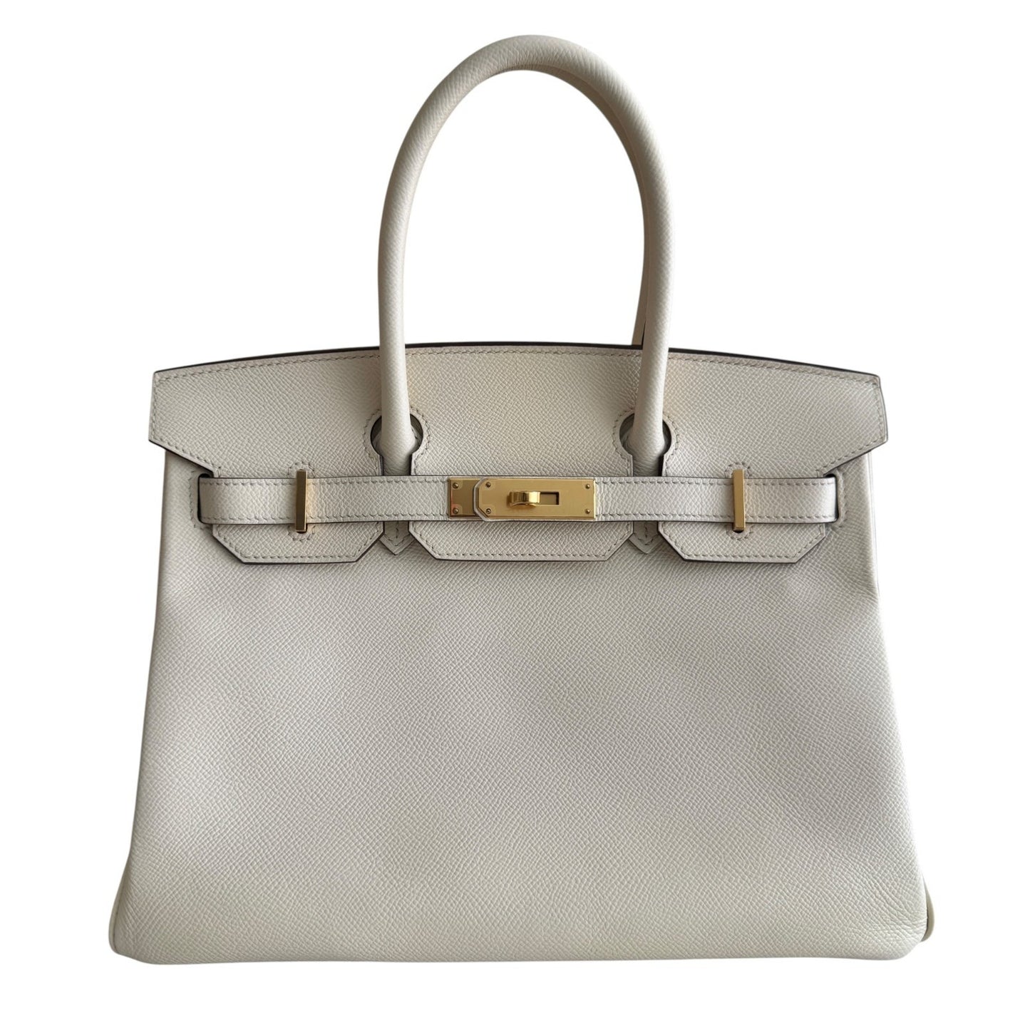 Hermes Birkin 30 Nata Epsom Leather Gold Hardware Handbag