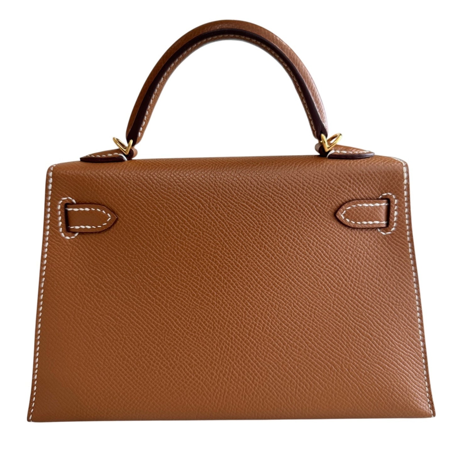 Hermes Kelly Mini 20 Gold Tan Epsom Leather Gold Hardware