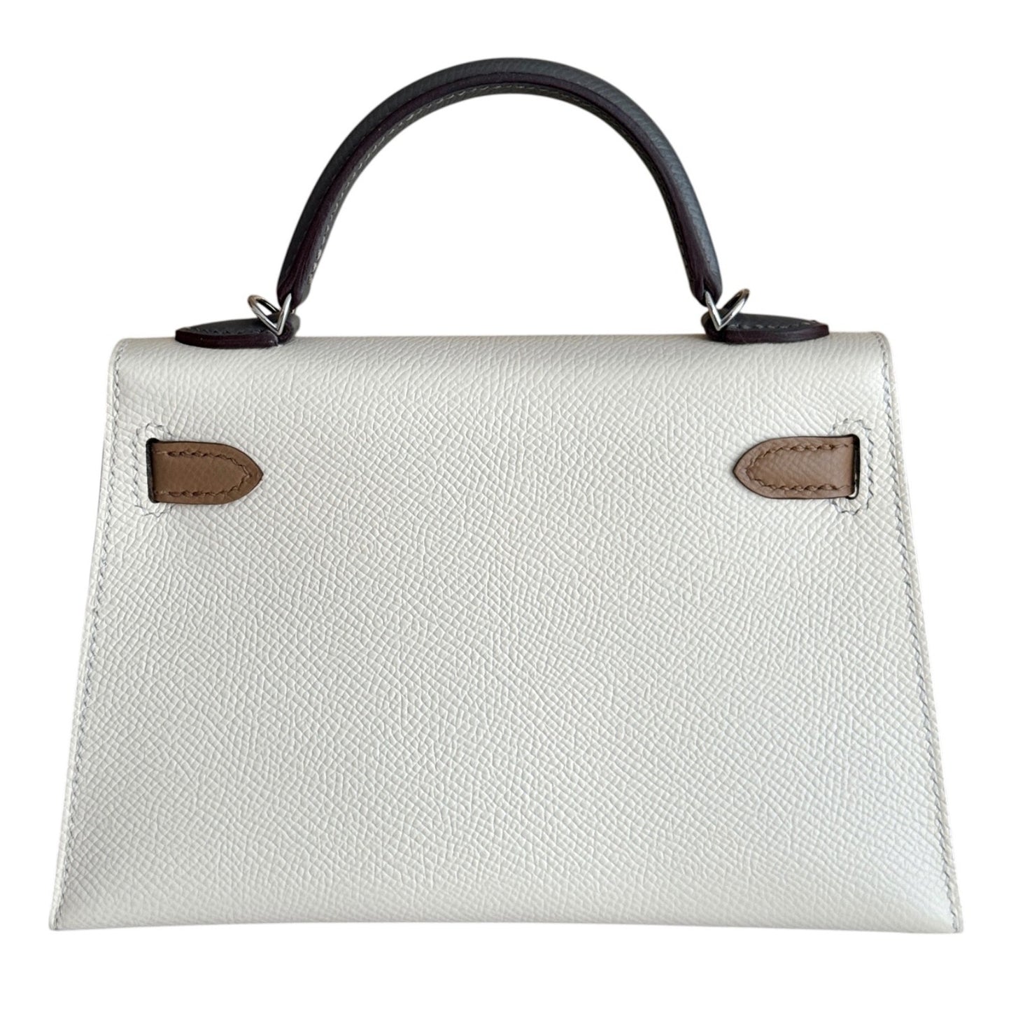 Hermes Mini Kelly Tri Color Nata , Chai and Gris Meyer Epsom Palladium Hardware