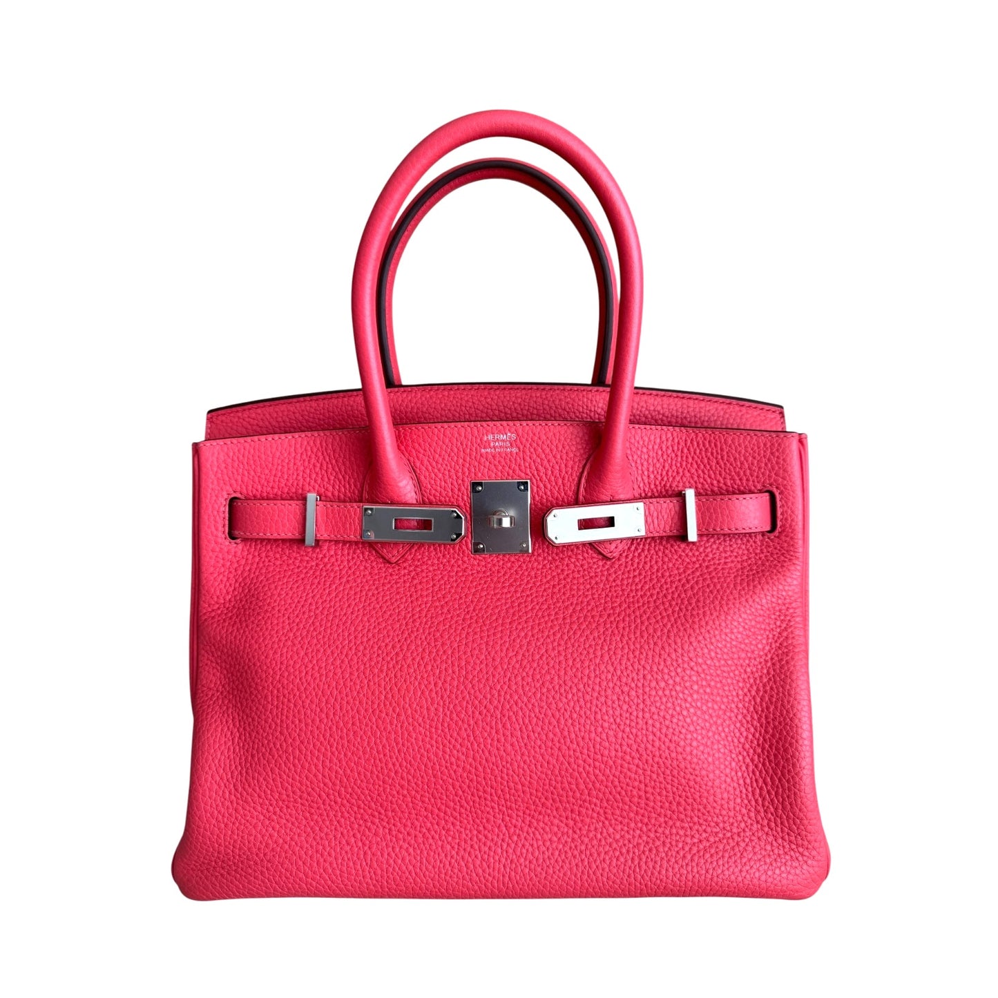 Hermes Birkin 30 Verso Rose Texas Pink Orange Togo Leather Palladium Hardware