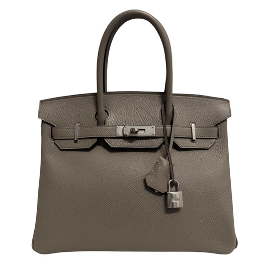 Hermes Birkin 30 Gris Asphalt Gray Epsom Leather Palladium Hardware