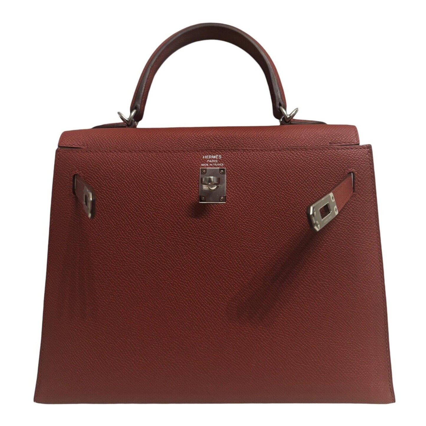 Hermes Kelly 25 Sellier Rouge Venetian Red Epsom Leather Palladium Hardware