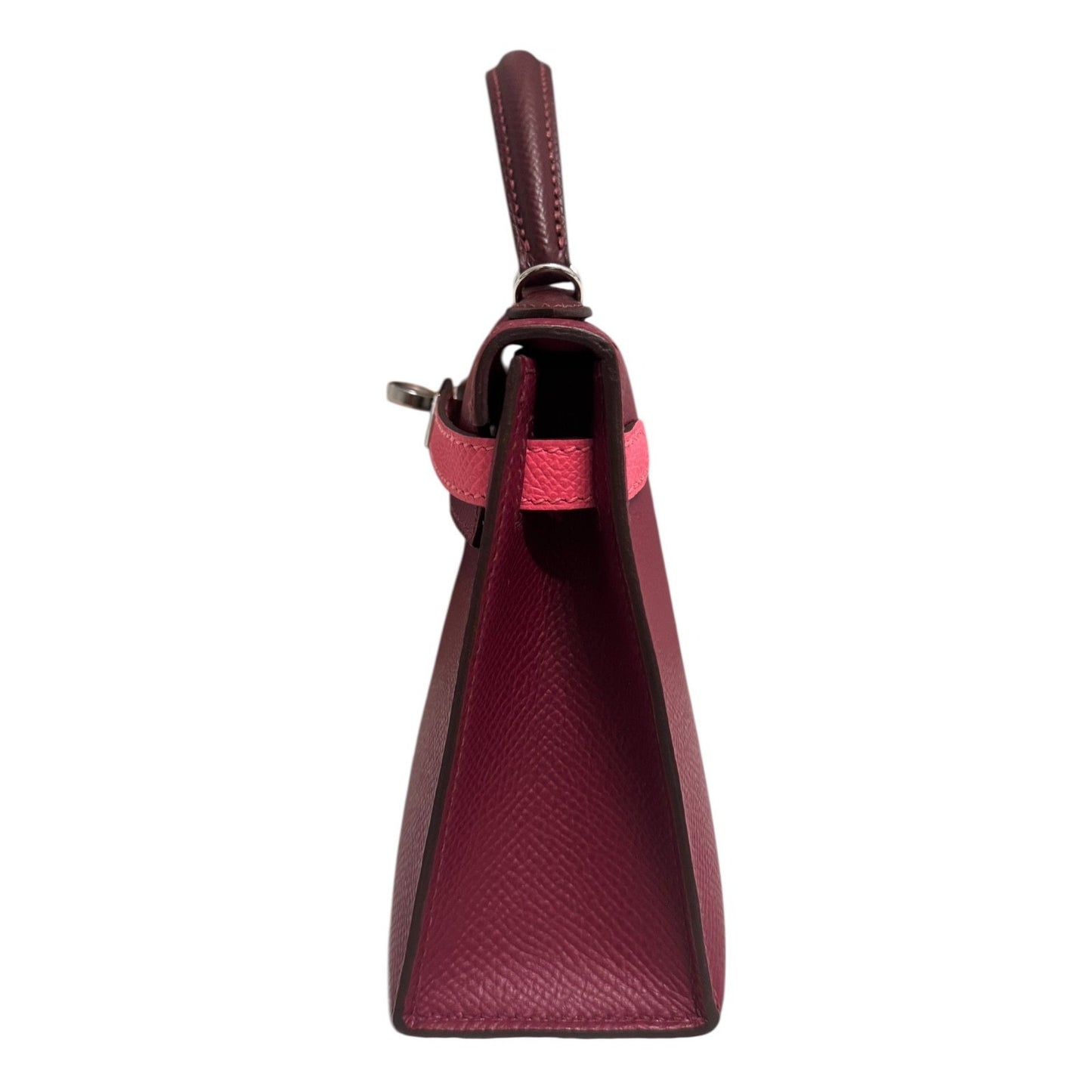 Hermes Kelly Mini 20 Tri Color Rubis Rose Azalee Rouge H Red Epsom Palladium Hwr
