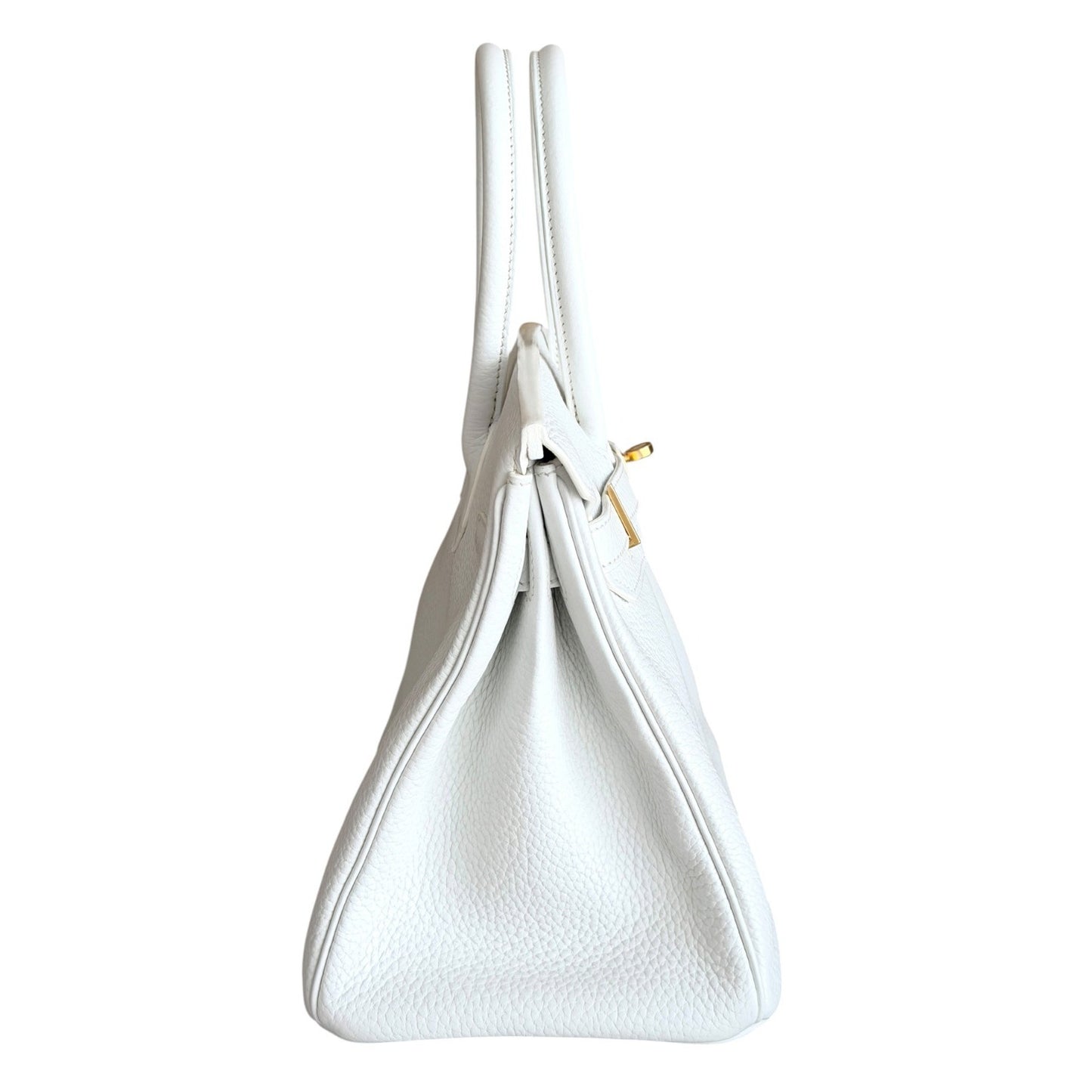 Hermes Birkin 30 White Blanc Togo Leather Gold Hardware Handbag