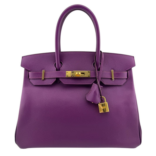 Hermes Birkin 30 Anemone Purple Epsom Leather Gold Hardware