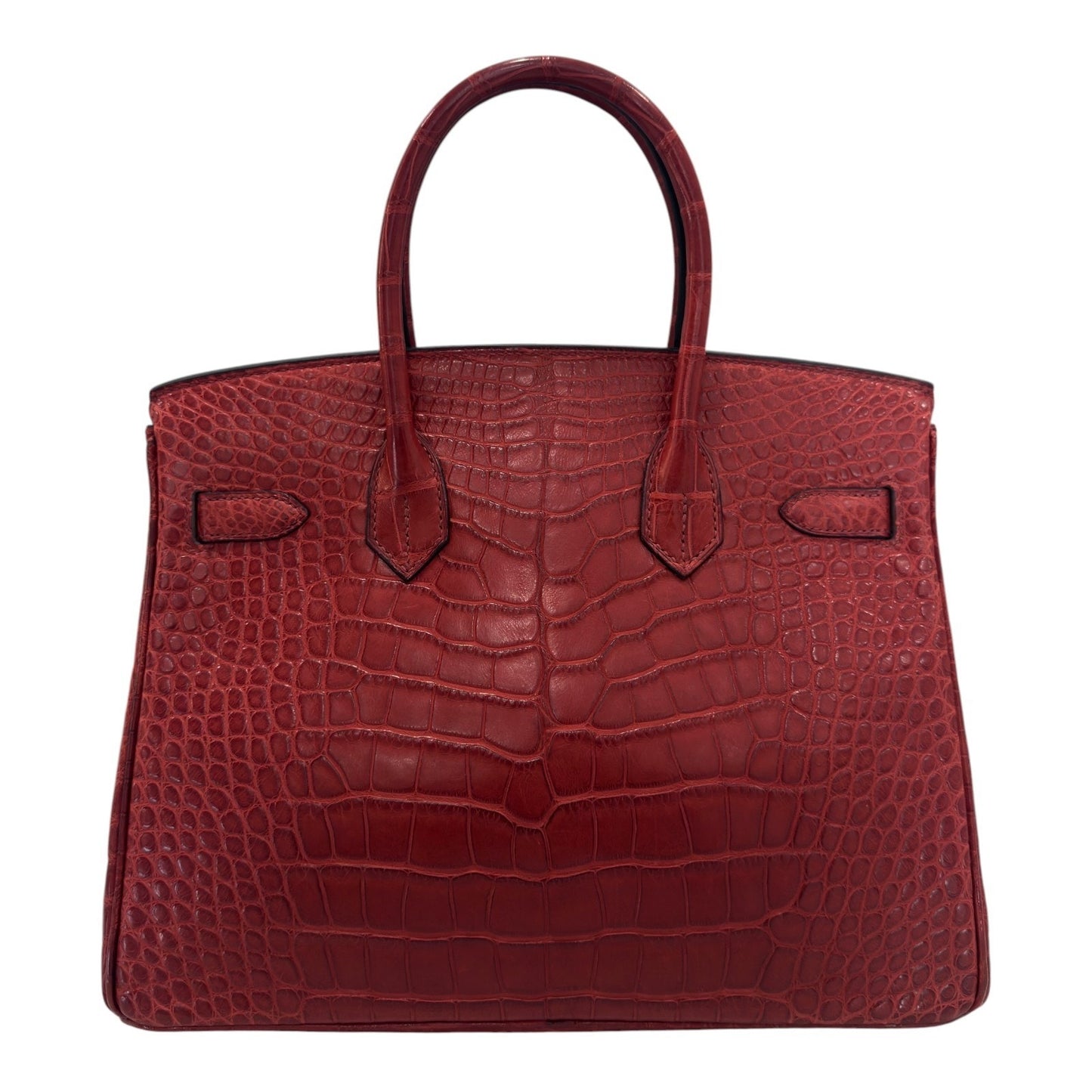 Hermes Birkin 30 Rouge H Red Matte Alligator Leather Palladium Hardware