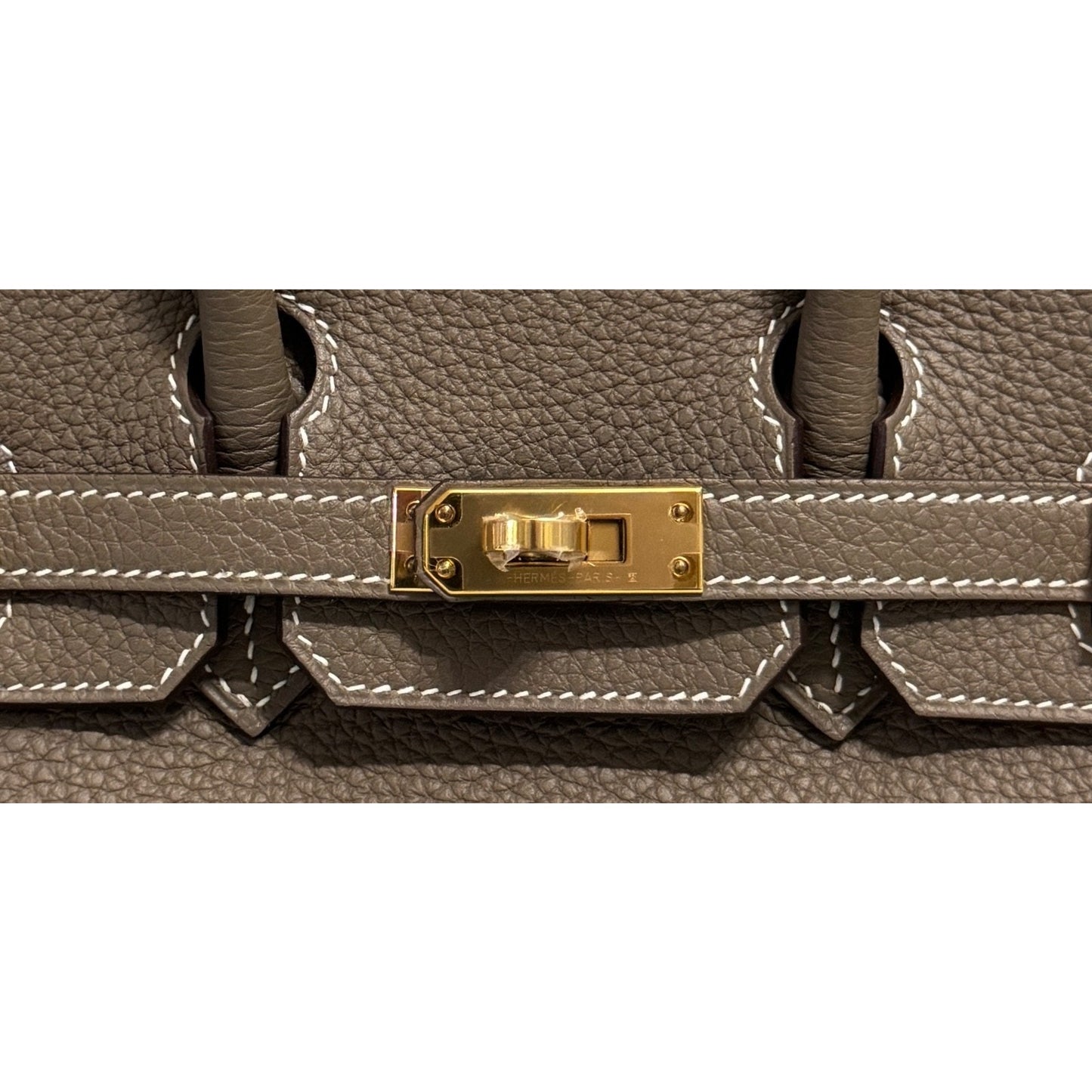 Hermes Birkin 25 Etoupe Gray Togo Leather Gold Hardware Handbag