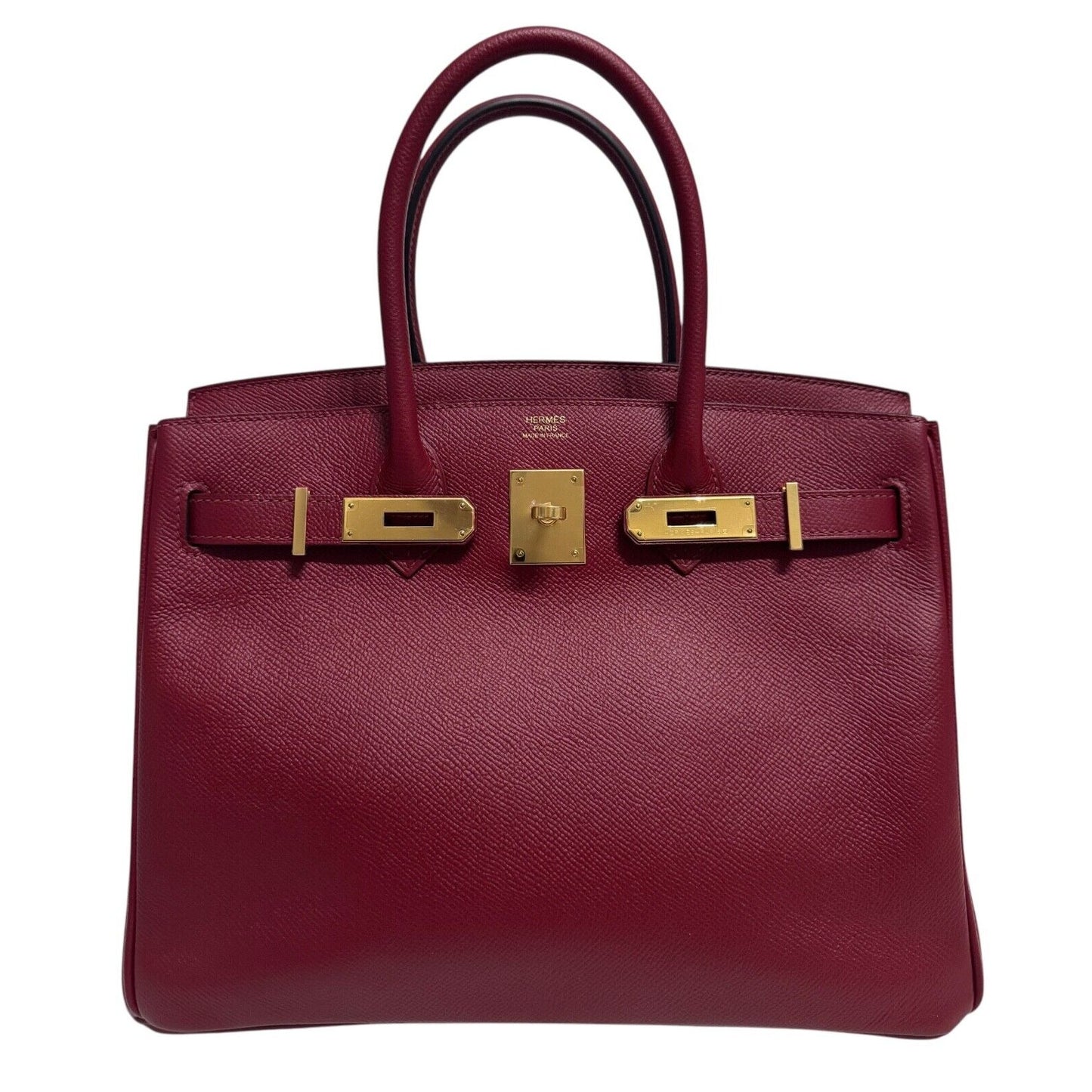 Hermes Birkin 30 Rouge Grenat Burgundy Red Epsom Leather Gold Hardware