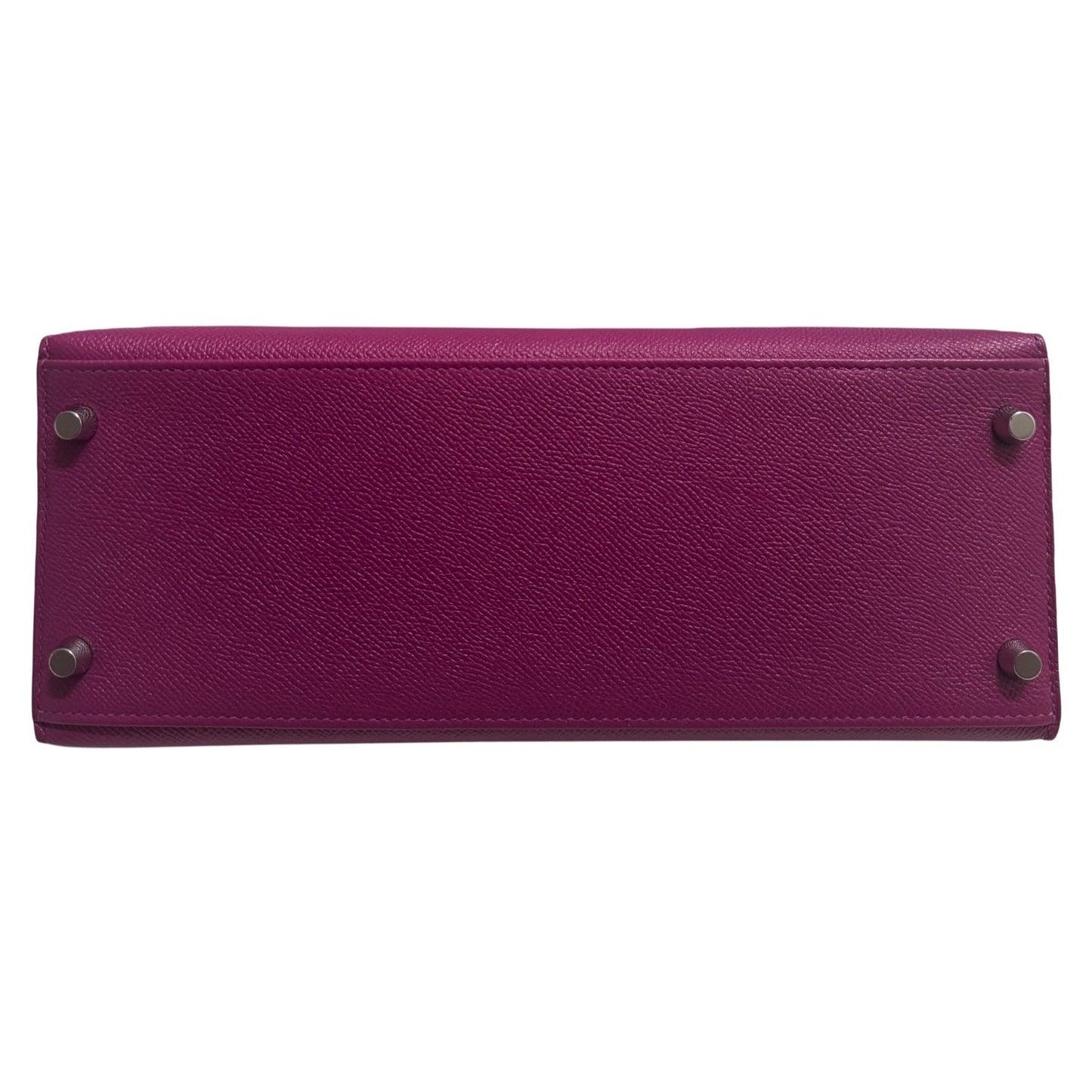 Hermes Kelly 28 Sellier Rose Pourpre Pink Purple Epsom Leather Palladium