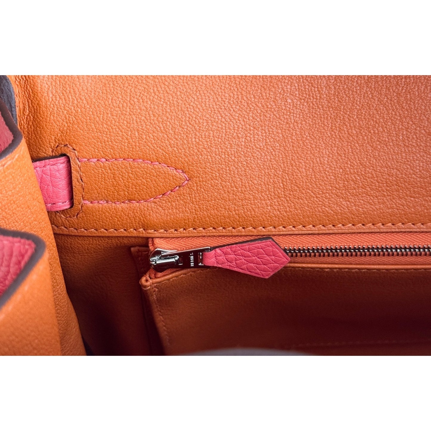 Hermes Birkin 30 Verso Rose Texas Pink Orange Togo Leather Palladium Hardware