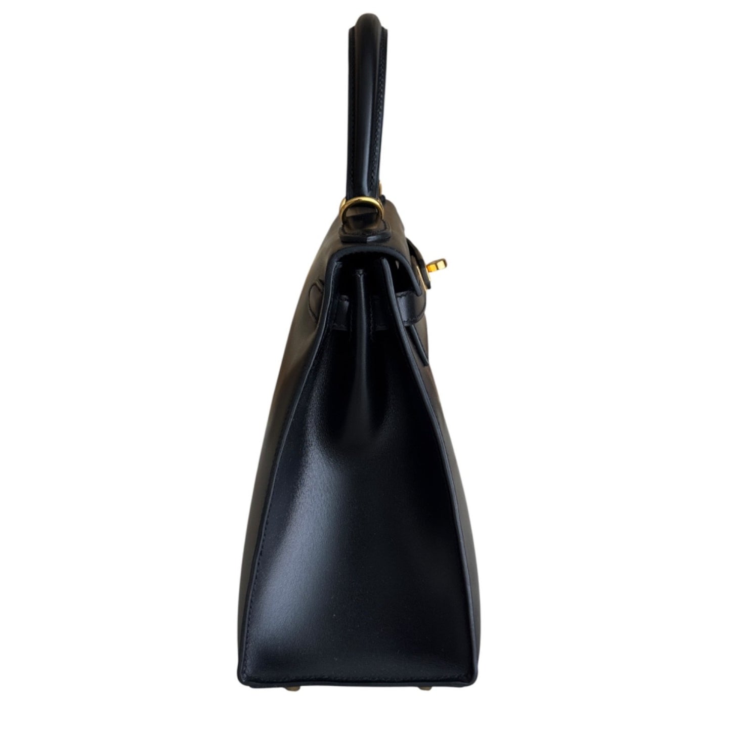 Hermes Kelly 28 Sellier Black Noir Box Leather Gold Hardware RARE