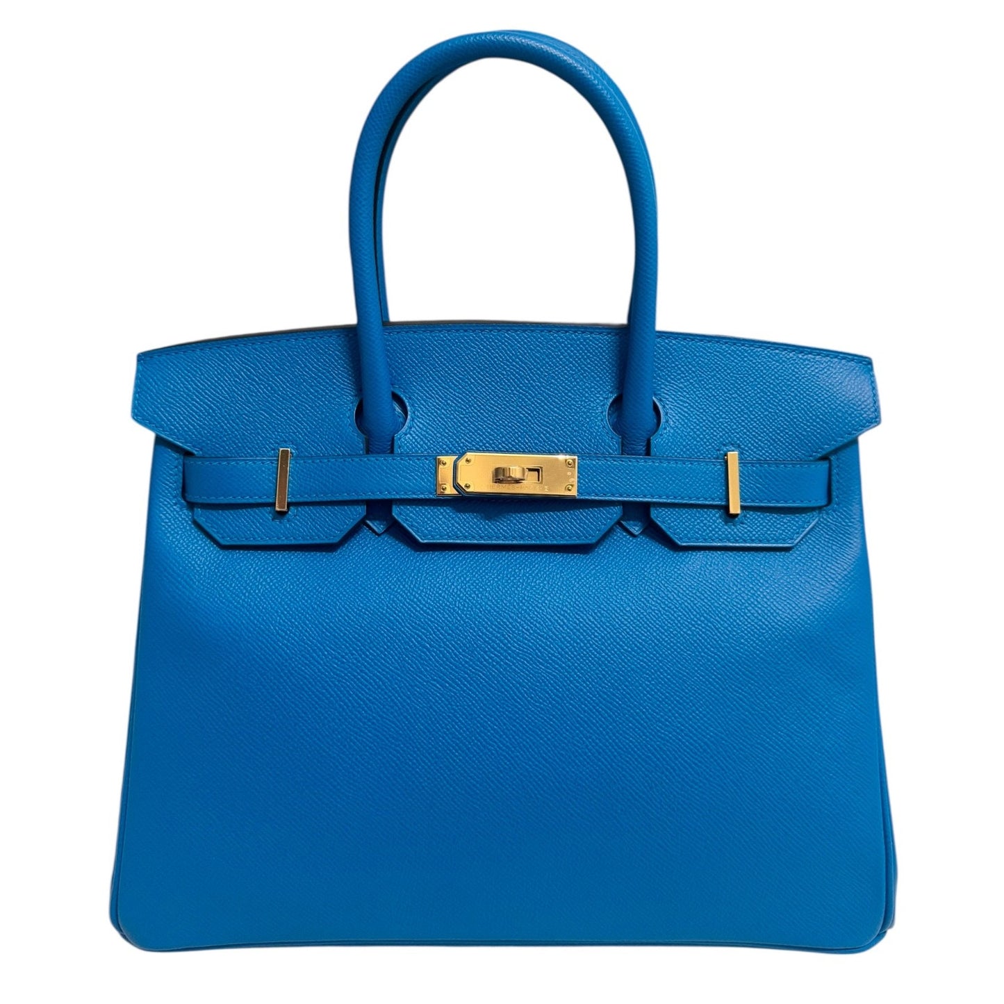 Hermes Birkin 30 Blue Zanzibar Bleu Epsom Leather Gold Hardware