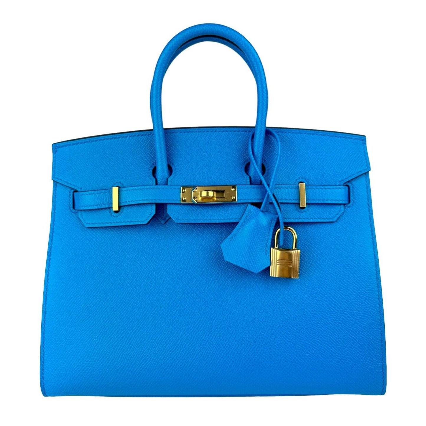 Hermes Birkin 25 Sellier Blue Frida Epsom Leather Gold Hardware